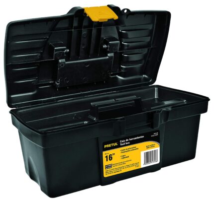 Caja para herramienta con compartimientos, broche amarillo, 16"- Pretul COD: 20603
