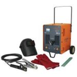 COMBO DE SOLDADORA 250 A, CARETA, GUANTES Y CABLES CON PINZAS, TRUPER COD. 13163