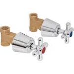 Juego de 2 Llaves de Empotrar ROSCABLES, Manerales Tipo Cruceta, Foset Aqua 49796