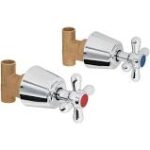 Juego de 2 Llaves de Empotrar SOLDABLES, Manerales Tipo Cruceta, Foset Aqua 49798