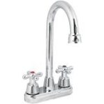 Mezcladora 4" para Lavabo, Cuello tipo Bar, Manerales de Cruceta, Foset Aqua 49690