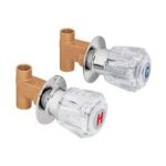 Juego de 2 Llaves de Empotrar SOLDABLES, Manerales de Acrílico, Foset Basic 49250