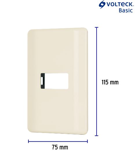 Placa 1 módulo color Marfil -Volteck (27231)